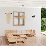12 Piece Garden Lounge Set Solid Wood Pine