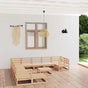 12 Piece Garden Lounge Set Solid Wood Pine