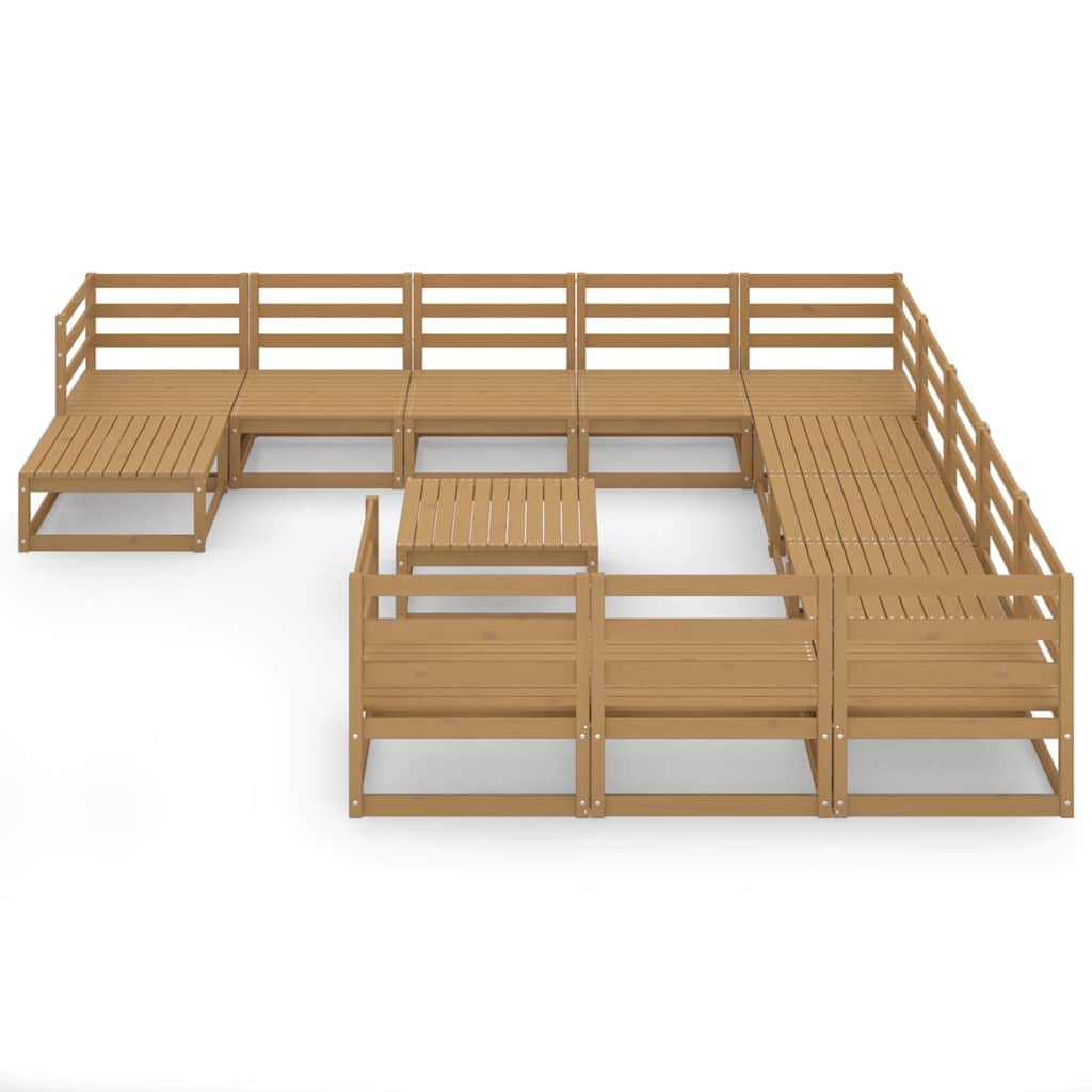 13 Piece Garden Lounge Set Solid Wood Pine