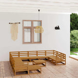 13 Piece Garden Lounge Set Solid Wood Pine