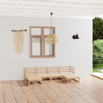 6 Piece Garden Lounge Set Solid Wood Pine
