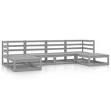 6 Piece Garden Lounge Set Solid Pinewood - Front View