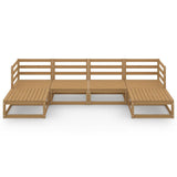 6 Piece Garden Lounge Set Solid Pinewood