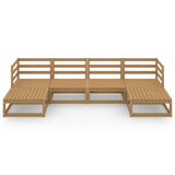 6 Piece Garden Lounge Set Solid Pinewood - Side View