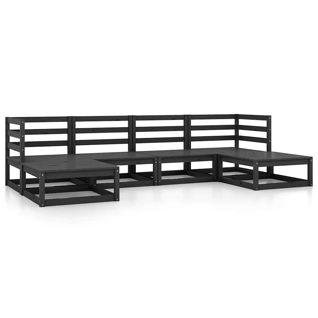 6 Piece Garden Lounge Set Solid Wood Pine