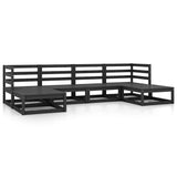 6 Piece Garden Lounge Set Solid Wood Pine