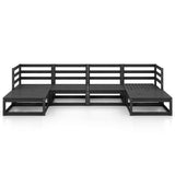 6 Piece Garden Lounge Set Solid Wood Pine