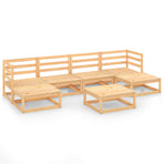 7 Piece Garden Lounge Set Solid Wood Pine