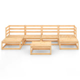 7 Piece Garden Lounge Set Solid Pinewood