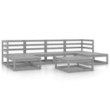 7 Piece Garden Lounge Set Solid Pinewood - Front View