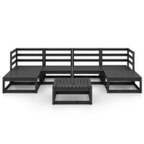 7 Piece Garden Lounge Set Solid Pinewood - Side View