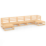 7 Piece Garden Lounge Set Solid Pinewood - Front View