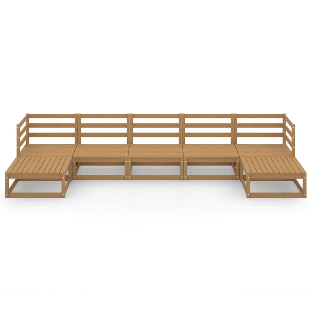 7 Piece Garden Lounge Set Solid Wood Pine