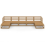 7 Piece Garden Lounge Set Solid Wood Pine - Side View