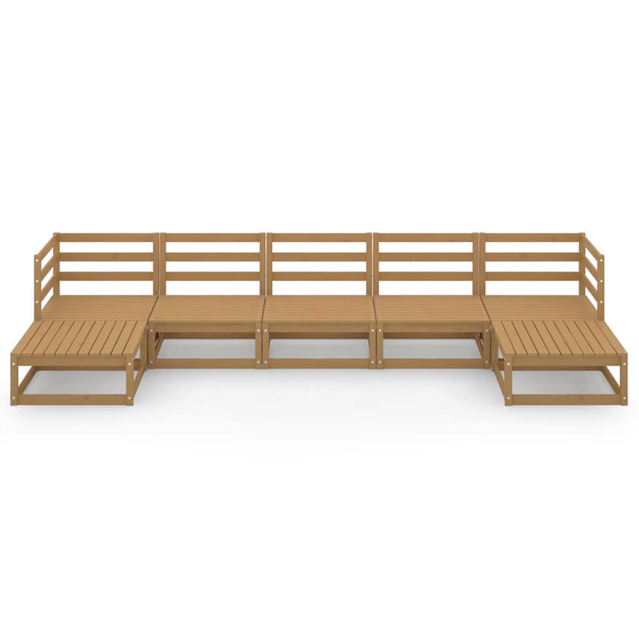 7 Piece Garden Lounge Set Solid Wood Pine