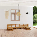 7 Piece Garden Lounge Set Solid Wood Pine
