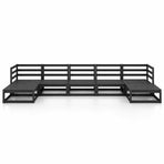7 Piece Garden Lounge Set Solid Wood Pine