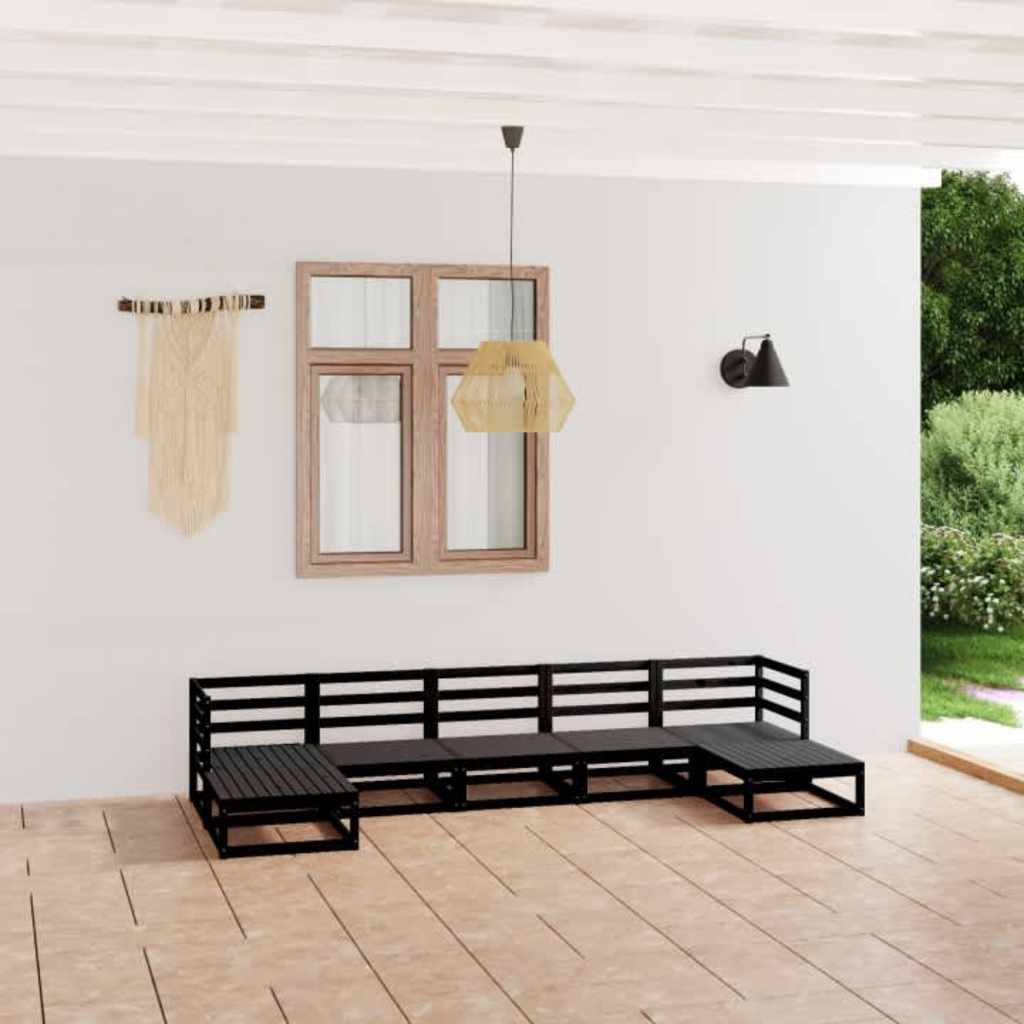 7 Piece Garden Lounge Set Solid Wood Pine