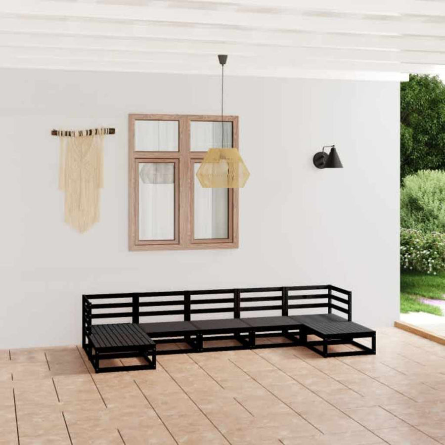 7 Piece Garden Lounge Set Solid Wood Pine
