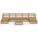 8 Piece Garden Lounge Set Solid Wood Pine