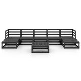8 Piece Garden Lounge Set Solid Pinewood