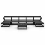 8 Piece Garden Lounge Set Solid Wood Pine