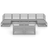 10 Piece Garden Lounge Set Solid Pinewood - Side View