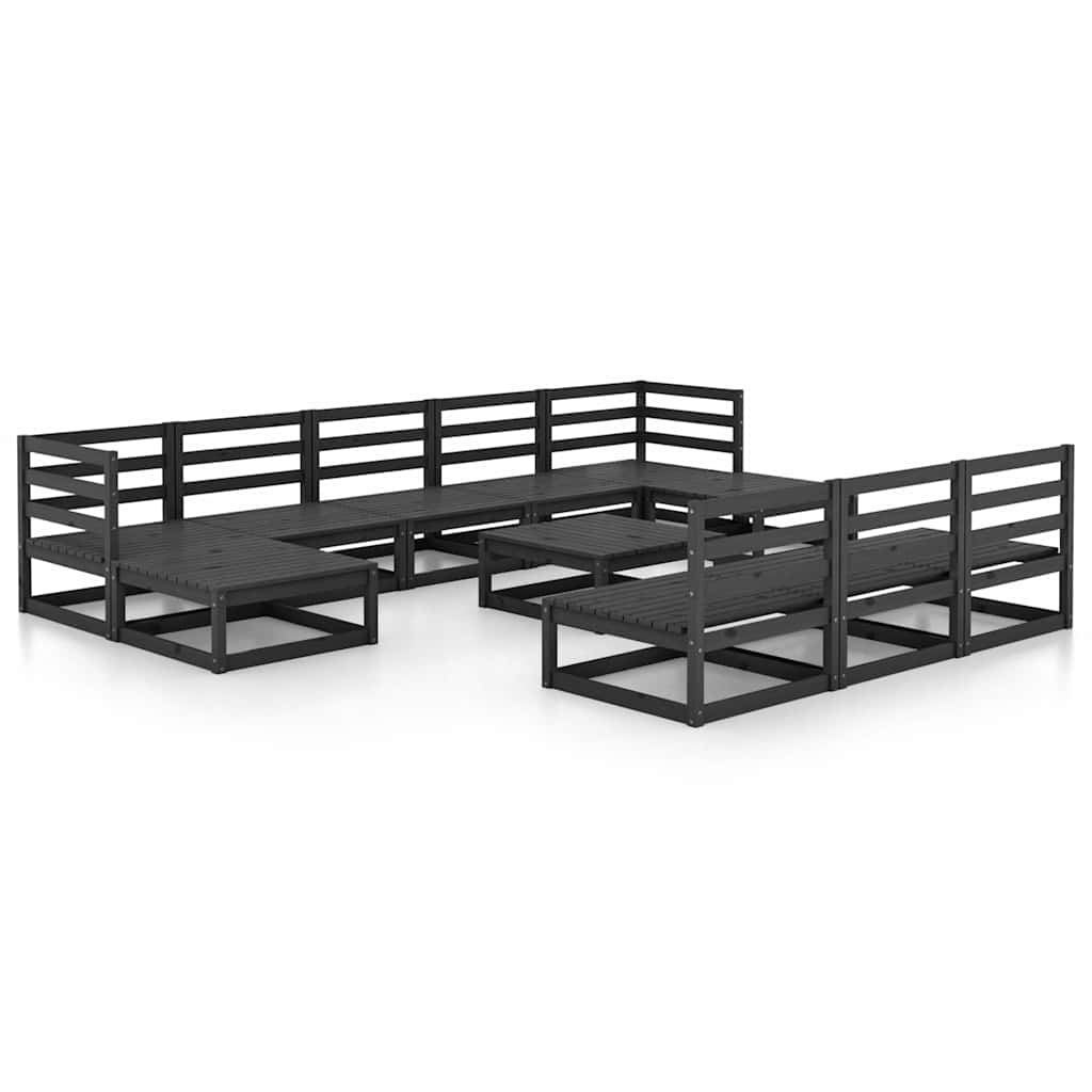 11 Piece Garden Lounge Set Solid Wood Pine
