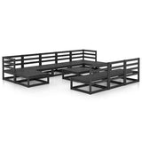 11 Piece Garden Lounge Set Solid Wood Pine
