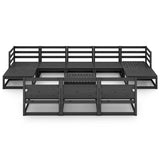 11 Piece Garden Lounge Set Solid Wood Pine