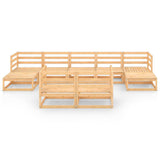 9 Piece Garden Lounge Set Solid Pinewood - Side View