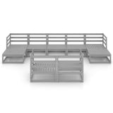 9 Piece Garden Lounge Set Solid Pinewood - Side View