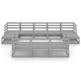 10 Piece Garden Lounge Set Solid Pinewood - Side View