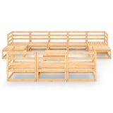 11 Piece Garden Lounge Set Solid Pinewood - Side View
