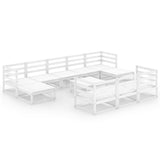 11 Piece Garden Lounge Set Solid Pinewood - Front View