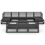 11 Piece Garden Lounge Set Solid Pinewood - Side View