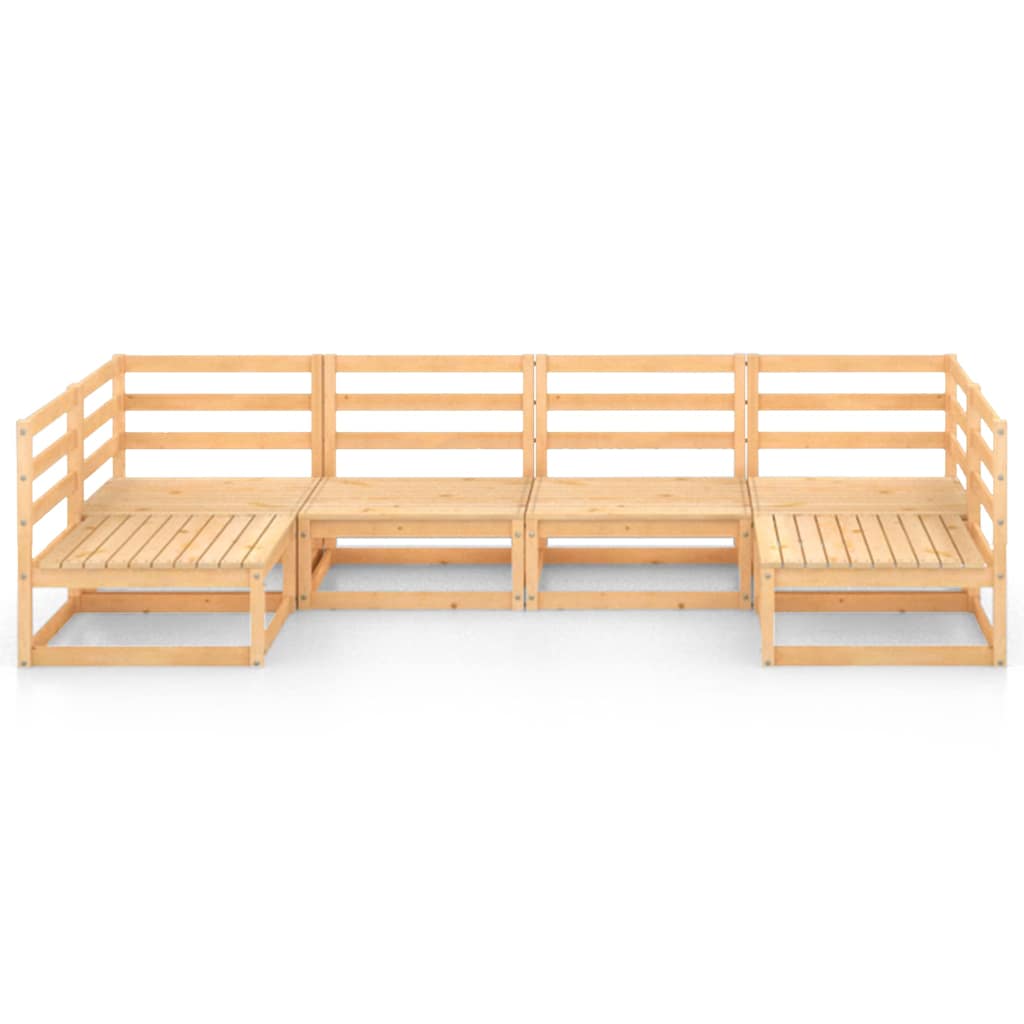 6 Piece Garden Lounge Set Solid Wood Pine