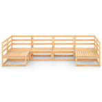 6 Piece Garden Lounge Set Solid Wood Pine