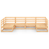 6 Piece Garden Lounge Set Solid Wood Pine - Side View