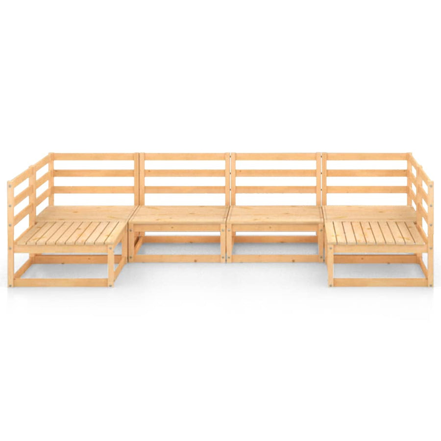 6 Piece Garden Lounge Set Solid Wood Pine