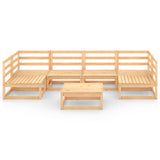 7 Piece Garden Lounge Set Solid Pinewood - Side View