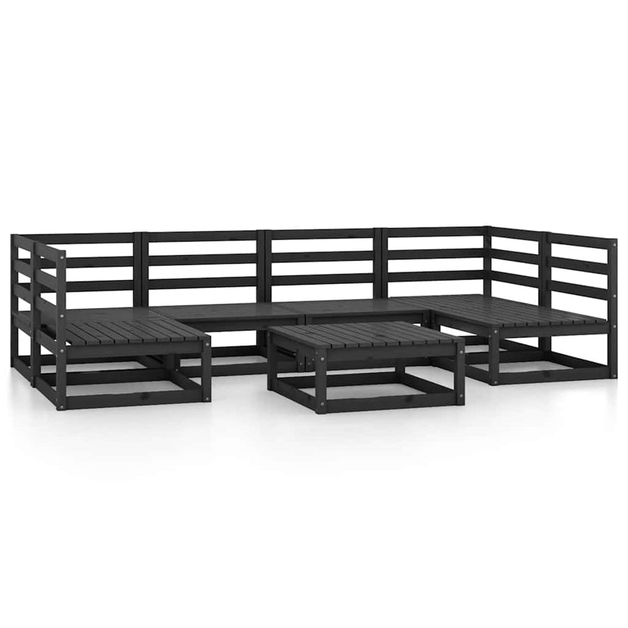 7 Piece Garden Lounge Set Solid Wood Pine