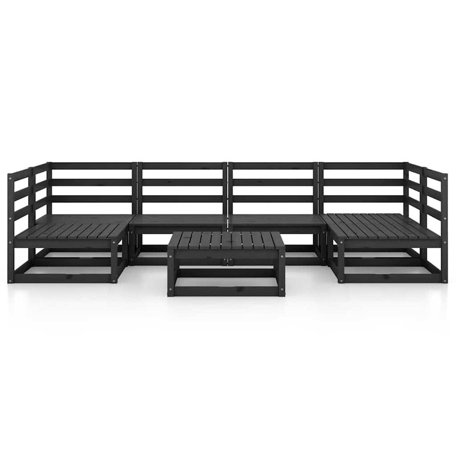 7 Piece Garden Lounge Set Solid Wood Pine