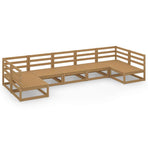7 Piece Garden Lounge Set Solid Wood Pine