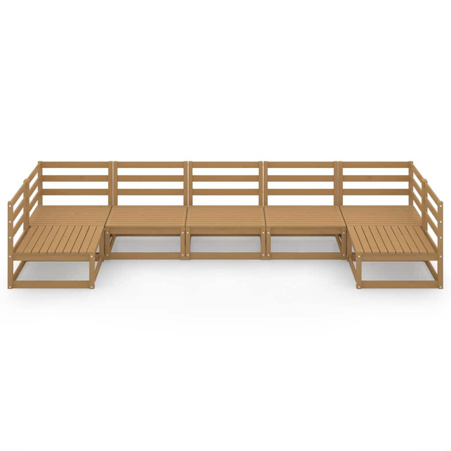 7 Piece Garden Lounge Set Solid Wood Pine