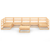 8 Piece Garden Lounge Set Solid Pinewood - Side View
