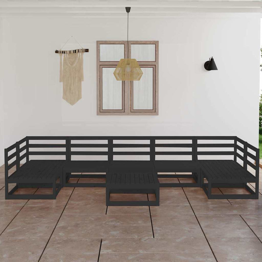 8 Piece Garden Lounge Set Solid Wood Pine