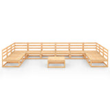 11 Piece Garden Lounge Set Solid Pinewood - Side View