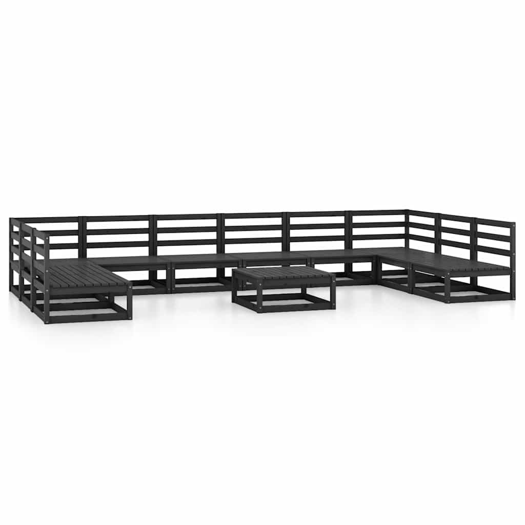 11 Piece Garden Lounge Set Solid Wood Pine