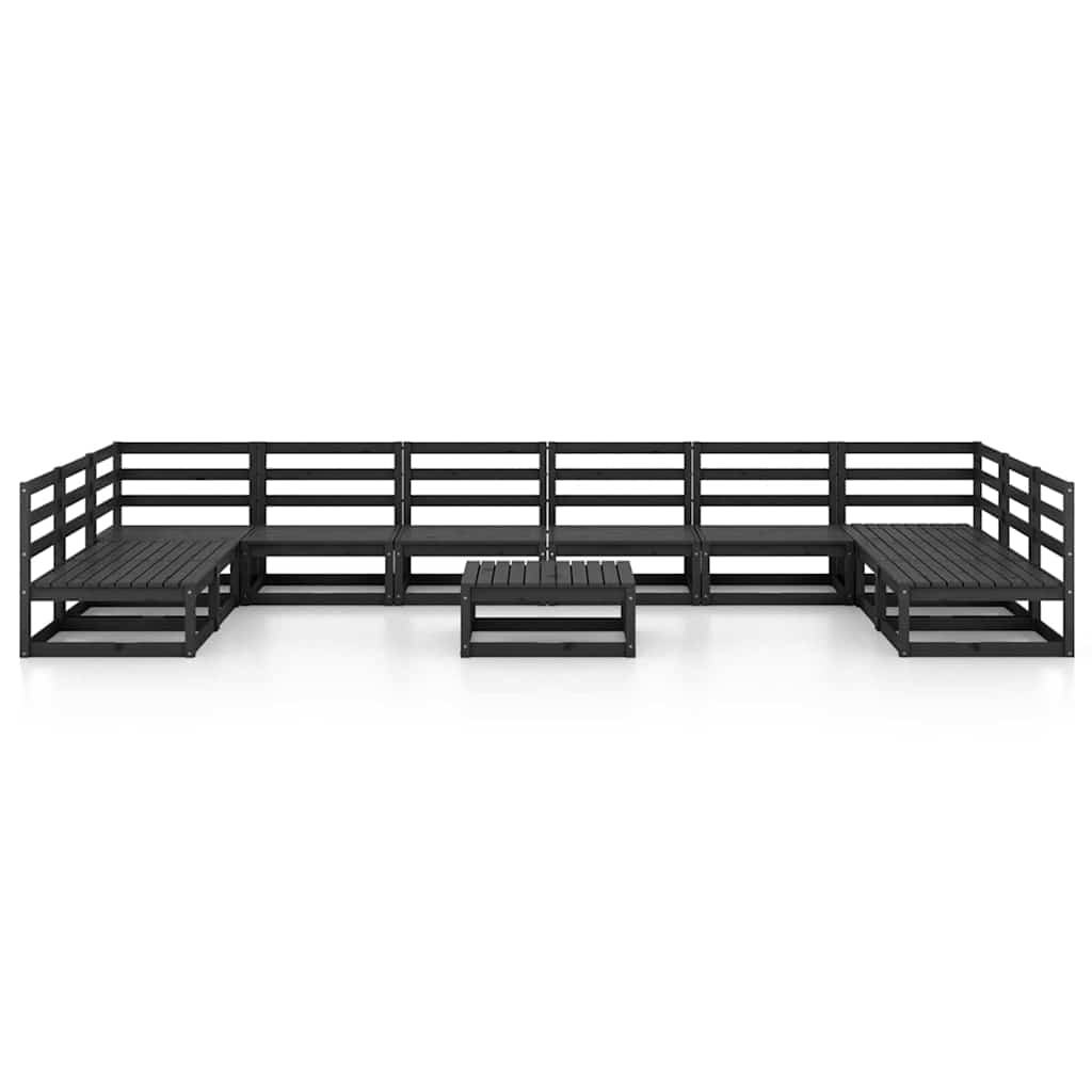 11 Piece Garden Lounge Set Solid Wood Pine